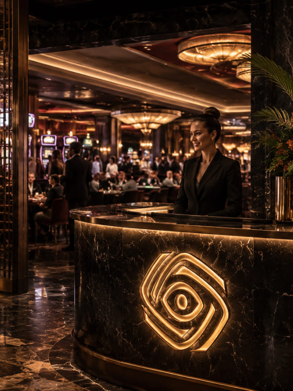 Inner Guild Club reception desk with hostess