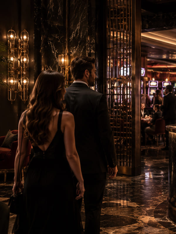 Guests entering the casino restaurant